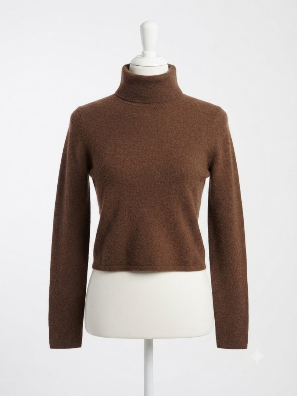 Trixie + Lulu 100% Cashmere Brown Cropped Sweater - Sz L (Fits XS/S)